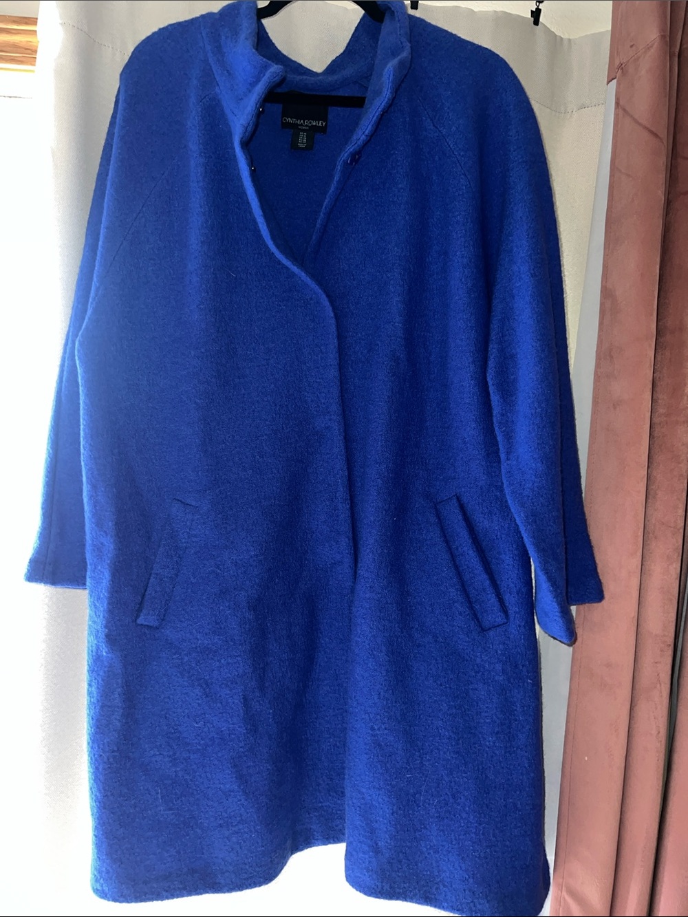 Cynthia Rowley Electric Blue Wool Peacoat Plus Size 1X